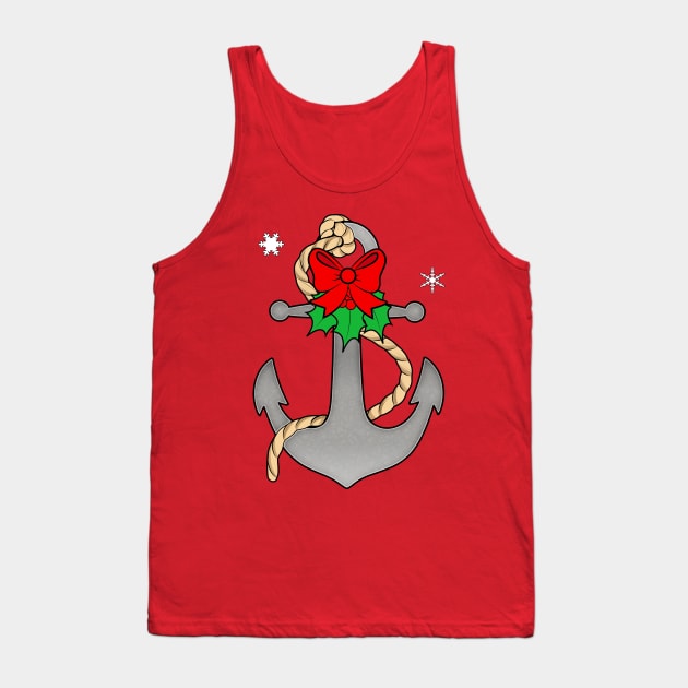 Christmas Anchor Tank Top by PenguinCornerStore